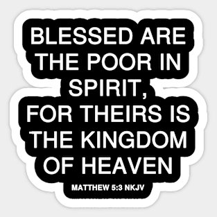 Matthew 5:3 New King James Version Sticker